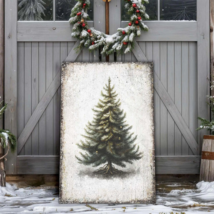 Vintage Pine Tree Christmas Wall Art by Tailored Canvases