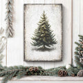 Vintage Pine Tree Christmas Wall Art by Tailored Canvases