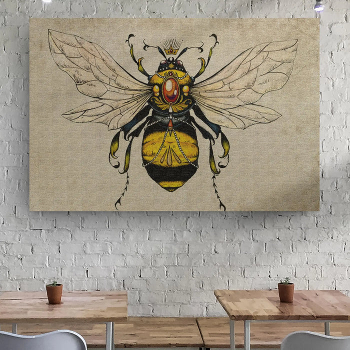 Vintage Queen Bee Canvas Wall Art by Tailored Canvases