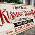 Vintage Rustic Kissing Booth Sign IV by Tailored Canvases