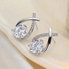 Vintage Style Stud Earrings - Embellished with Rhinestones, Cross Line Design