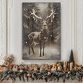 Vintage Winter Deer Christmas Wall Art by Tailored Canvases