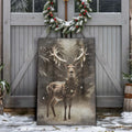 Vintage Winter Deer Christmas Wall Art by Tailored Canvases