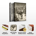 Vintage Winter Deer Christmas Wall Art II by Tailored Canvases