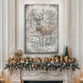 Vintage Winter Deer Christmas Wall Art III by Tailored Canvases