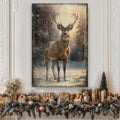 Vintage Winter Deer Christmas Wall Art IV by Tailored Canvases