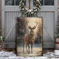 Vintage Winter Deer Christmas Wall Art IV by Tailored Canvases