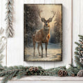 Vintage Winter Deer Christmas Wall Art IV by Tailored Canvases