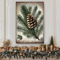 Vintage Winter Pine Cone Christmas Wall Art by Tailored Canvases
