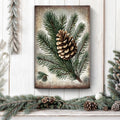 Vintage Winter Pine Cone Christmas Wall Art by Tailored Canvases