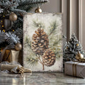 Vintage Winter Pine Cone Christmas Wall Art II by Tailored Canvases