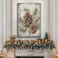 Vintage Winter Pine Cone Christmas Wall Art II by Tailored Canvases