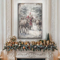 Vintage Woodland Santa Christmas Wall Art by Tailored Canvases