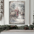Vintage Woodland Santa Christmas Wall Art by Tailored Canvases
