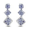 Violet Tanzanite Prong Sterling Silver Dangle Earrings