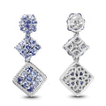 Violet Tanzanite Prong Sterling Silver Dangle Earrings by Fine Color Jewels