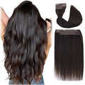 VIP BandX Halo Hair Extensions 100% Human Hair, Silky Straight 24 Inch, Invisible Wire with Clips