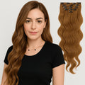 VIP ClipeX Clip-In Hair Extensions 100% Human Hair, Body Wave 24 Inch (170g) Full Head Set