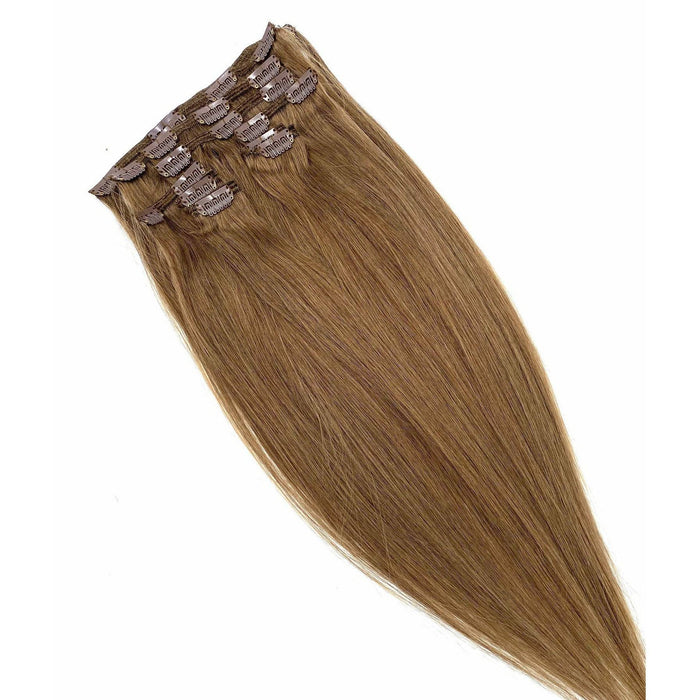 VIP ClipeX Clip-In Hair Extensions 100% Human Hair, Silky Straight 18 Inch