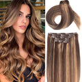 VIP ClipeX Clip-In Hair Extensions 100% Human Hair, Silky Straight 24 Inch (170g) Full Head Set