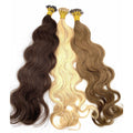 VIP I-Tip Hair Extensions 100% Human Hair, Wavy 18 Inch, 100 Strands (70g), Keratin Stick Tip