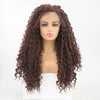 VIP Extensions Dark Auburn Deep Curly Synthetic Lace Front Wig 24" 33 (80)
