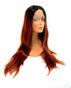 VIP Off Black to Dark Auburn Wavy Synthetic Lace Front Wig 24" 1B/33 (17)