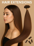 VIP U-Tip Hair Extensions 100% Human Hair, Straight 24 Inch, 100 Strands, Keratin Fusion Tip