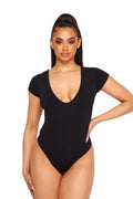 V-Neck Cape Sleeve Bodysuit by The House of Stylez