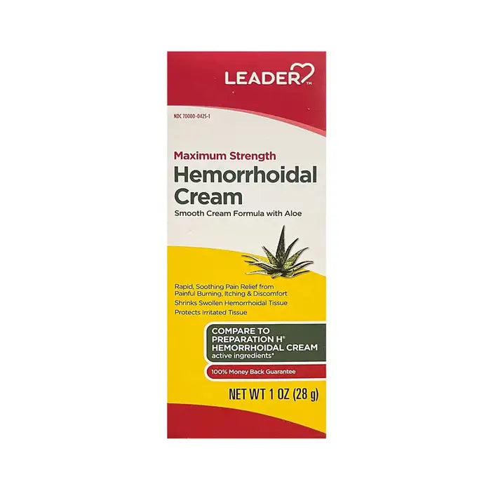 Leader(Tm) Maximun Strength Hemorrhoidal Relief Lidocaine 5%Cream 1 Oz(Compare To Recticare) by Pasteur Pharmacy