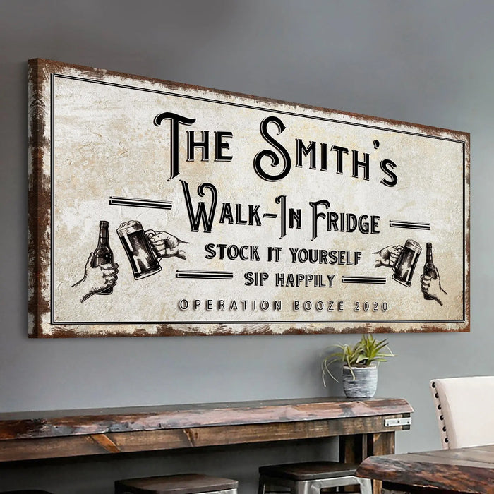 Walk-In Fridge Stock It Yourself Bar Sign by Tailored Canvases