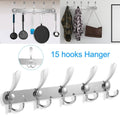 Wall Mount Coat 15 Hooks Stainless Steel Clothes Hanger Rack by DailySale