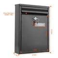 Wall Mount Mailbox Lockable Galvanized Iron Letter Post Box by DailySale