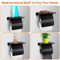 Wall Mounted Toilet Paper Holder with Phone Storage Rack by DailySale