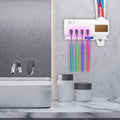 Wall Mounted Toothbrush Sanitizer Holder IR Induction UV Sanitization Rack by DailySale