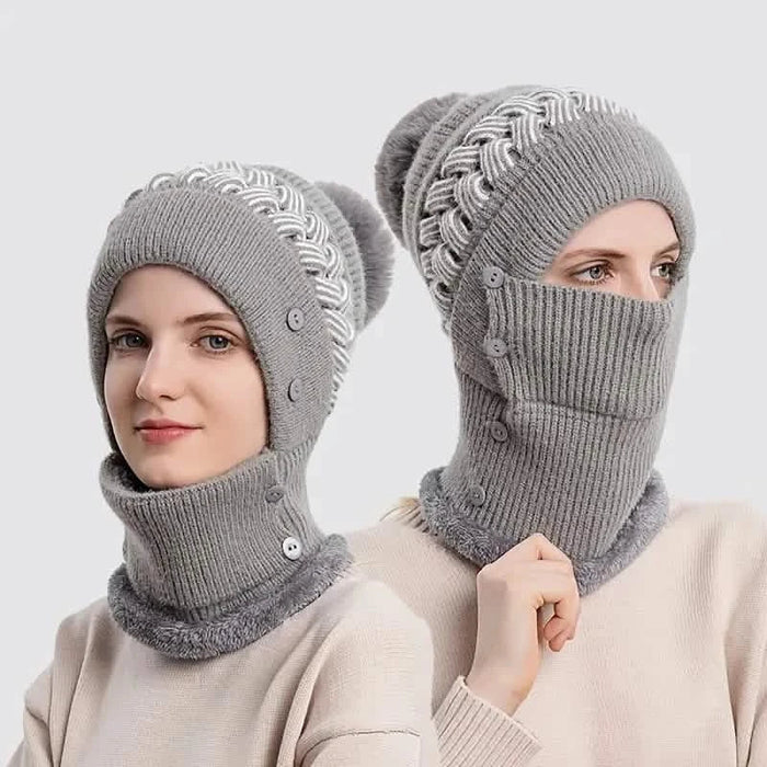 Warm Knitted Beanie Hat and Neck Warmer Set by DailySale