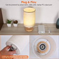 Warm White Nightstand Lamp USB Plug Modern Lantern by DailySale