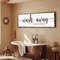 Wash Away Your Worries Bathroom Sign by Tailored Canvases