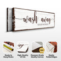 Wash Away Your Worries Bathroom Sign by Tailored Canvases