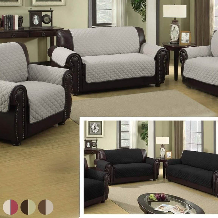Waterproof Quilted Reversible Furniture Slipcover for Chair, Loveseat, or Sofa by DailySale