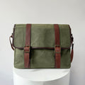 Maxwell Classic 16 Inch Waxed Canvas Leather Laptop Messenger Bag For Work