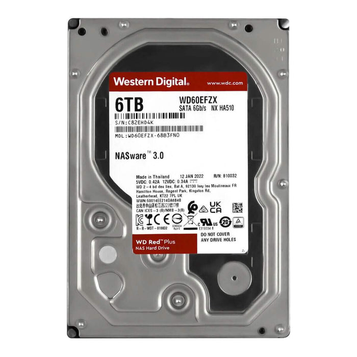 Western Digital Red Plus 6TB 5.4K 128MB SATA III 3.5'' WD60EFZX NX HA510 (Refurbished) by DailySale