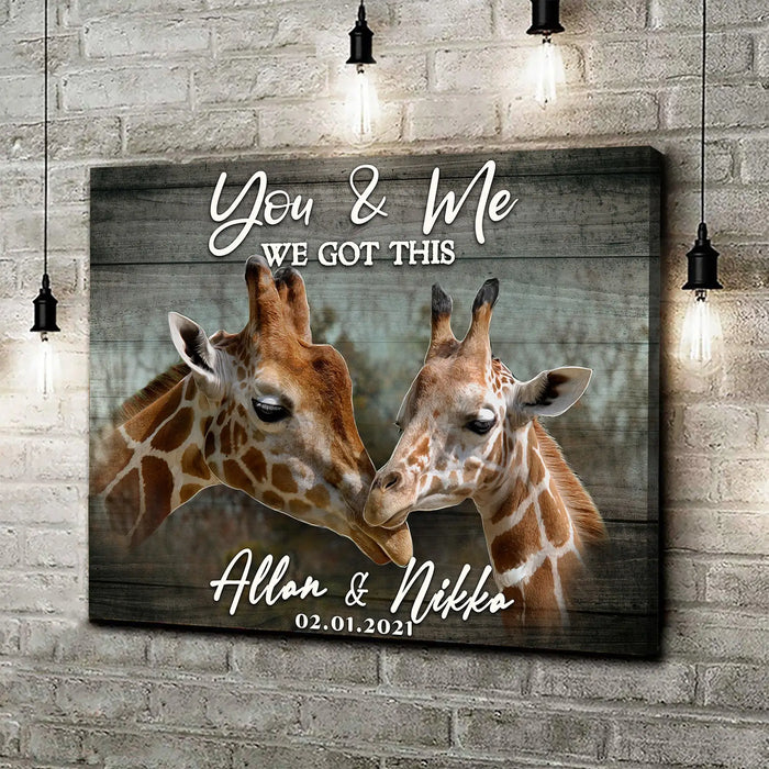 We Got This Couple Giraffe Sign by Tailored Canvases