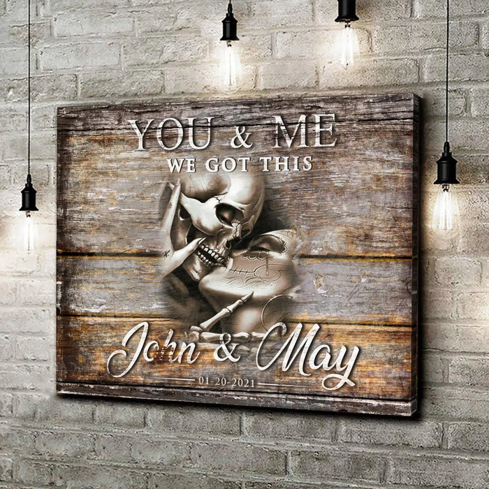 We Got This Skeleton Couple Sign III by Tailored Canvases