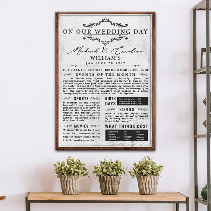 Wedding Anniversary Chronicle Sign by Tailored Canvases