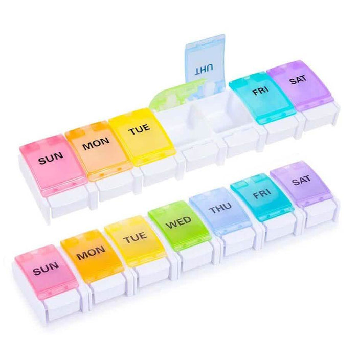2-Pack: Weekly Pill Organizer Detachable, Sukuos Large Daily Pill Cases by DailySale