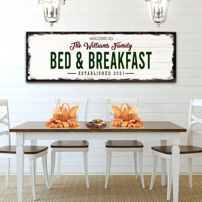 Welcome Bed And Breakfast Sign by Tailored Canvases