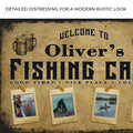Welcome Fishing Cave Sign by Tailored Canvases