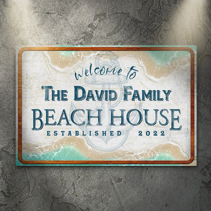 Welcome To Family Beach House Sign II by Tailored Canvases