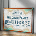 Welcome To Family Beach House Sign II by Tailored Canvases